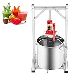 Hydraulische Obstpresse mit Filtereimer und Halterung für die Herstellung von Wein und Apfelwein, Saft aus Trauben und Äpfeln