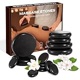 Hot Stones Massage Set, 14 Stück Steine Massagesteine aus Basalt Heiße Steine Geeignet für Spa, Massagetherapy, Entspannung