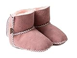 Reissner Lammfelle Engel Baby Booties Modell Paris aus Merino Lammfell mit Fersenverschluss, BB-SCHUH4-ROS-20, Farbe rosa, Schuhgröße 20/21