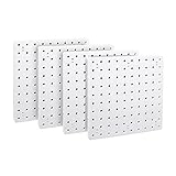 Lizien 4-Teiliger Pegboard-Wand-Organizer, WeißEr Pegboard-Wandbehang, Pegboard für Bastelraum, Garage, KüChe, Wohnzimmer