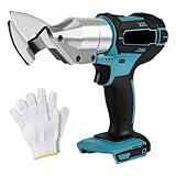 Akku Blechschere Kompatibel mit Makita 18V, Elektrische Blechschere mit 360° drehbarem Kopf, Max. 2mm Scherendicke Elektrische Schere für Bleche,Teppiche,Stoff, Leder (ohne Akku)