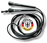 SPORTIVONETIC® Springseil für Erwachsene & Kinder, Damen & Herren-für Fitness, Crossfit, Sport, Boxen und Freizeit - Verstellbare Größe - mit Einstellklammer - Speed Rope, Jump Rope (Schwarz)