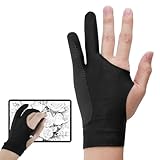 Künstler Zeichenhandschuh, Drawing Glove, 3 Lagen 2 Finger Handschuh,Handschuhe zum Schutz vor Verschmutzung und versehentlicher Berührung,für Papierskizzieren/Bleistiftmalerei/grafiktablett/Tablet