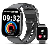 Vtkp Smartwatch Herren Damen,2025 Neue 2.1' HD Touchscreen Fitnessuhr mit Telefonfunktion,110+ Sportmodi IP68 Wasserdicht Sportuhr mit Herzfrequenz Schlafmonitor Schrittzähler-Schwarz