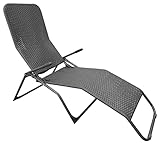 Pure Home & Garden XL Polyrattan Gartenliege Wave Anthrazit, klapp- und kippbar