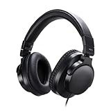 Hamwesh Studiokopfhörer, Kabelgebundene Over-Ear-Kopfhörer mit Verbesserter Isolierung und Federkabel für die Überwachung von Gitarre und Keyboard