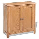 CKioict Massivholz Sideboard 70x35x75 cm Eiche Rustikales Design Stauraum Möbel Wohnzimmer Esszimmer Flur Geschirrschrank Robustes Eichenholz Festes Fach Einfacher Aufbau
