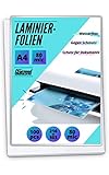 100 PREMIUM Laminierfolien A4-2 x 80 Mic - glänzend - FÜR PERFEKTE LAMINIERERGEBNISSE