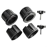 Oniissy 6 Stück Sonnenschirmständer Ständer Ersatzteile mit Schirmhalter Adapter Tube Bolt Fixing Mount für Strand und Gartenschirme, Schwarz Kunststoff und Edelstahl