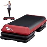 KM-Fit Fitness Stepper | Steppbrett Aerobic Stepper für zuhause | Step-Bench 3-fach höhenverstellbar | Belastbarkeit bis 200 kg | Home-Stepper | 108 × 41 × 10/15/20 cm | Aerobic Steppbank