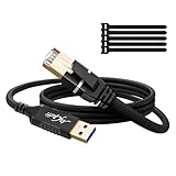 Mygatti USB auf Ethernet Kabel 1.5m,Typ A 3.0 Stecker auf RJ45 Stecker, geflochten Gigabit CAT 6 LAN Netzwerk Adapterkabel,kompatibel für Laptop, PC, Switch und mehr, mit 5 Kabelbindern