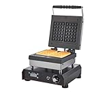 Belgischer Waffeleisen - Waffelmaschine aus Edelstahl, abnehmbare Platten, 1500 W, Grau, Industriestil