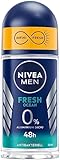 NIVEA MEN Fresh Ocean Deo Roll-On, Deo ohne Aluminium (ACH) mit 48h Schutz, Deodorant mit einzigartiger INFINIFRESH Formel und NIVEA MEN Pflege-Komplex (50 ml)