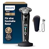 Philips Rasierer i9000, Elektrischer Nass-und Trockenrasierer für Männer mit integriertem Trimmer, schwarz, Ladestation und Reiseetui (Modell X9000/10)