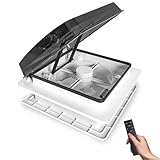 2012 Max Air Belüftung für Wohnmobil Dachventilator Dachlüfter Reversibler Abluftventilator, extrem geräuscharmer Dauerbelüftung RV 12V Remote, mit 14' halbtransparentem UV-beständigem Deckel
