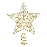 Stern Christbaumspitze Baumspitze Spitze Aufstecker für Tannenbaum Tannenbaumspitze Weihnachtsbaum Weihnachten (Gold)