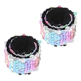 ibasenice 2 Stück Glitzer Schnapparmbänder für Regenbogenfarben Slap Armbänder für Jungen Partyzubehör für Geburtstagsfeiern und Spielanlässe Lustiger Schmuck