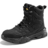 SPIEZ Sicherheitsschuhe Herren SB PL, Leichte Arbeitsstiefel mit Reißverschluss, Durchtrittsichere Sicherheitsstiefel Herren Bequeme Arbeitsschuhe, EU45, Schwarz