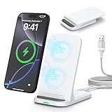 15W Faltbar Samsung Wireless Charger Stand Induktive Ladestation für Samsung Galaxy S25 Ultra/S24/S23/S22/S21/S20,Google Pixel 10 Pro 9 8,Handy Ladestation Schnelles Kabelloses Ladegerät für iPhone 17
