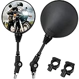 Motorrad Spiegel, Universal Motorradspiegel mit 7/8' 22mm Lenkerklemme, Universeller Faltbarer Runder Rückspiegel für Motorräder, Streetbike, Motorroller und Sportmotorrad