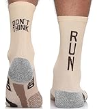 TODO RUNNING RAID CREW Laufsocken mit Lustige Aufschrift, Anti Blasen Socken, Running Socks Men. Bunte Sport Socken Damen 39-42, Laufsocken Herren (Don't Think Run, 39-42)