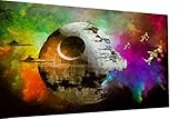 Magic Canvas Art Star Wars Todesstern Pop Art Leinwandbild 1- teilig Hochwertiger Kunstdruck Wandbilder – B8373, Material: Leinwand, Größe: 80x60 cm