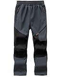 HFDWYJ Winterhose Kinder Gefütterte Skihose Jungen Thermohose wasserdichte Winddichte Wanderhose Outdoor Softshell Hose
