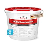 1x Alfa Reparaturasphalt 25 kg Profi-Qualität Kaltasphalt Körnung 0 bis 5 mm zur Ausbesserung von Schlaglöchern im wiederverschließbaren Eimer, Reparatur Asphalt