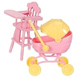 SUPVOX 1 Satz Mini -Spielzeugwagen Mini-Puppenwagen Babytrage für Puppen Mini -Puppen -Essstuhl Miniatur Puppenmöbel Puppenhochstuhl Kinderwagen Babyspielwagen Mini-Zubehör für Puppen Abs