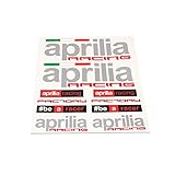 101_Octane Aprilia Aufkleber Set für Aprilia Racing/Factory, Vinyl, Gelb, Schwarz, Weiß, Glänzend, Selbstklebend, Outdoor, Motorrad, Sticker-Set