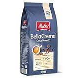 Melitta BellaCrema Decaffeinato Ganze Kaffee-Bohnen entkoffeiniert 1kg, ungemahlen, Kaffeebohnen für Kaffee-Vollautomat, koffeinfrei, milde Röstung, geröstet in Deutschland, Stärke 3