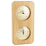EVGATSAUTO Sauna Hygrothermometer, Pineholz Sauna Thermometer und Hygrometer zur Echtzeitüberwachung von Temperatur und Luftfeuchtigkeit in der Saunakabine