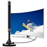 DVB-T2 Antenne mit Magnetfuß – Zimmerantenne für 360° Empfang – Unterstützt DVB-T2 HD, HDTV, Full HD & 4K UHD – Für digitales Fernsehen – 5 m Koaxialkabel