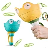2pcs Flying Disc Launcher Toy Froggy Safe Plastik Fliegende Spielzeuge pädagogische Eltern-Kind-Multi-Play-Disc-Spielzeug mit großem Ring, Anti-Lost-Griff-Kleinkind, Kinder Campingspielzeug |.Kleinki
