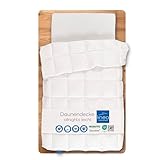 LINEA by böhmerwald - allnights - kuschelige Bettdecke leicht, 135x200, 100% Neue Federn & Daunen, Allergiker geeignet, waschbar bis 60°C, in Deutschland produziert