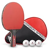 JOOLA Carbon Tischtennisschläger ITTF zugelassener Profi Tischtennis-Schläger für Fortgeschrittene Spieler - Carbowood Technologie, Speed, 5-teilig