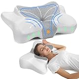 Huntermax Orthopädisches Kissen Ergonomisches Nackenstützkissen aus Memory Foam & Nackenkissen für optimale Unterstützung Kopfkissen für Seiten Rücken & Bauchschläfer, Schlaf Fördern