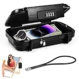 WEFHEF Tragbarer Tresor Outdoor Reisesafe Mini Sicherheitsbox Wasserdicht Tragbarer Safe Tresor Reisesafe Sicherheitskoffer Tragbarer Sicherheitssafe Anti-Diebstahl mit Drahtseil Sichert Wertsachen