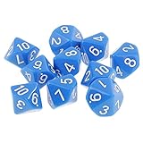 Sharplace 10-teilig Polyedrische Würfel Spielwürfel D10 Würfel Dice für Brettspiel Kartenspiel DND RPG MTG Tischspiele Rollenspiele, Blau