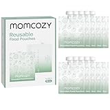 Momcozy wiederverwendbare Baby-Food-Pouches für Kleinkinder, BPA-freier Kunststoff, lebensmittelecht, gefriersicher, nachfüllbar für Apfelmus, Joghurt & Püree, Quetschbeutel, 10 Stück，7oz