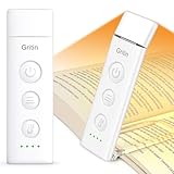 Gritin Leselampe Buch Klemme, USB C Wiederaufladbare Buchlampe Augenschonende Leselicht für Lesen ins Bett, 3 Farbtemperaturen & Stufenlos Dimmbar, Winkel Eintsellbar Klemmleuchte für Buchliebhaber