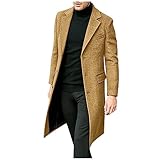 Generisch Lange Winterjacke Herren Vintage Jacke Herren Mantel Kurz Wintermantel Kurz Pea Coat Wollmantel Lang Wolljacke Trenchcoat Herrenmantel Winter Anorak
