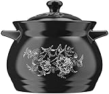 YXUANYZNB Keramik-Kochtopf Suppentopf Eintopf Kasserolle Tontopf Erdtopf Keramik-Kochgeschirr zum Kochen heißer Topf Bibimbap und Suppe 2L