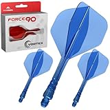 Mission Darts Force 90 Vortex | Integriertes präzisionsgeformtes Dart-Flight und Schaftsystem | mehrere Stile | mehrere Farben (Standard Nr. 2 - Tweenie, klares Blau)