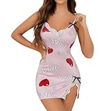 Zweiteiliger Pyjama-Set mit ärmellosem Oberteil und Shorts Valentinstags-Print für Damen Ehefrau Geschenk Weihnachten Gift sie personalisiertes adventskalender(Rosa,XXL)