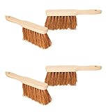 Novaliv 4er Set Handfeger KOKOSBORSTEN Autohandfeger Besen weiche Borsten Kokosfeger Industriehandfeger Auto Schneebesen Holz Hand Brush Handfeger Grob Handfeger Campen Besen Auto Handfeger Draußen