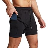 Danfiki Herren Sport Shorts Kurze Hose Schnell Trocknend Sporthose Leicht mit Reißverschlusstasche Laufshorts mit Taschen Hosen Fitness Laufhose
