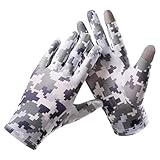 Enjoyaa UV Schutz Handschuhe,Outdoor Sport Jagd Angeln Radfahren Handschuhe Sommer Vollfinger-Handschuhe Touchscreen rutschfeste Handschuhe Fahren Angeln Handschuhe für Damen und Herren (grau)