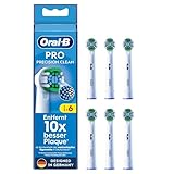 Oral-B Pro Precision Clean – ORIGINAL Aufsteckbürsten für Elektrische Zahnbürste – Zahnreinigung, Ersatzbürsten mit innovativen X-Borsten, Zahnbürstenaufsatz, Designed in Germany – Weiß, 6 Stück