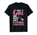 Damen Just A Girl Geschenk Instrument Resonator-Gitarre T-Shirt